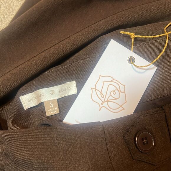 BNWT - BACKYARD ROSES STELLA HIGHWAISTED BROWN TROUSER - Picture 7 of 7